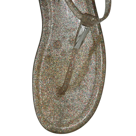 Jimmy Choo Glitter Jelly Rubber Thong Sandals Size 39 - Picture 9 of 13